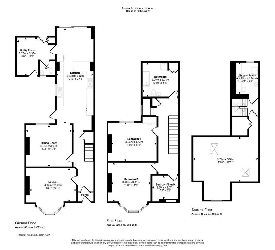 4 bedroom semi-detached house for sale - floorplan