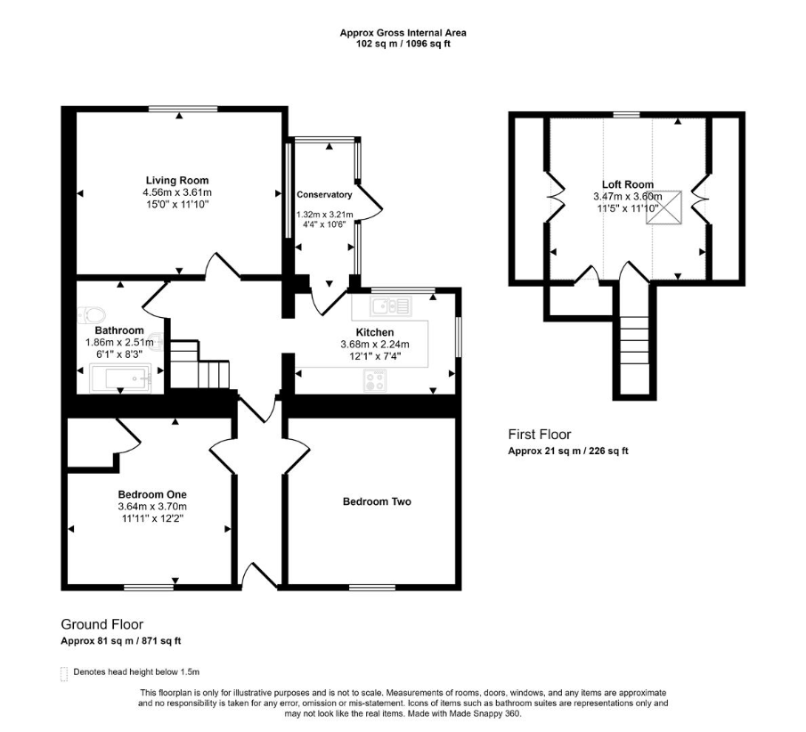 2 bedroom cottage for sale - floorplan