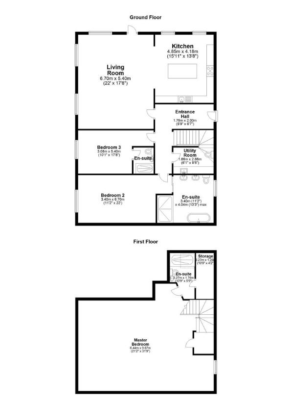 3 bedroom flat for sale - floorplan