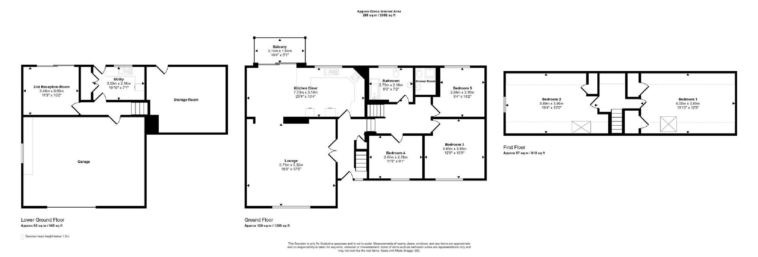 5 bedroom detached house for sale - floorplan