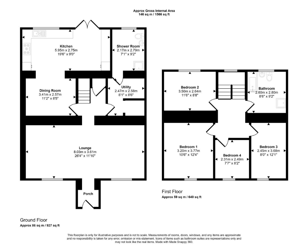 4 bedroom semi-detached house for sale - floorplan