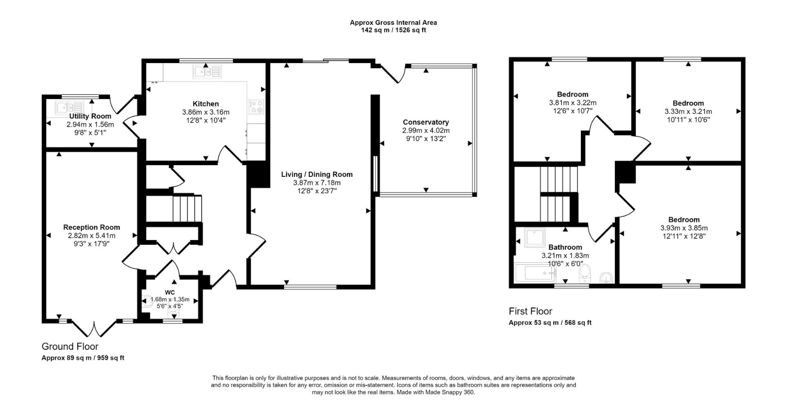 3 bedroom semi-detached house for sale - floorplan