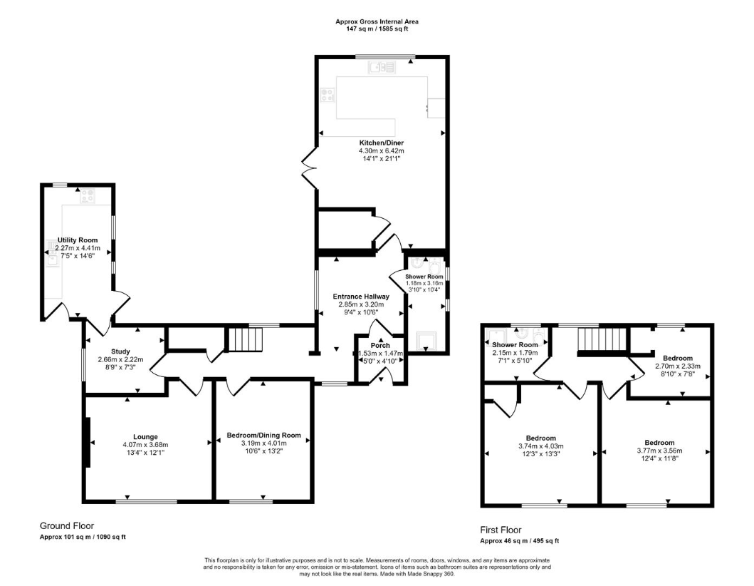 3 bedroom detached house for sale - floorplan