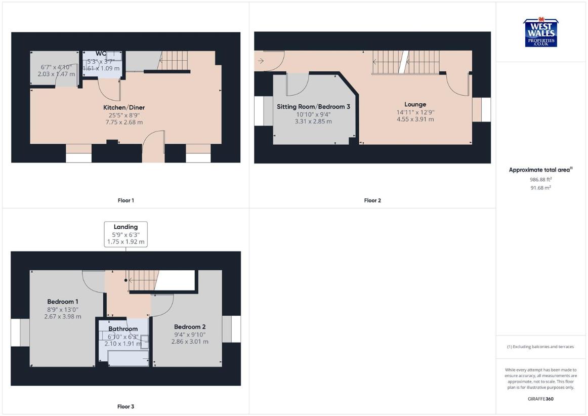 3 bedroom end of terrace house for sale - floorplan