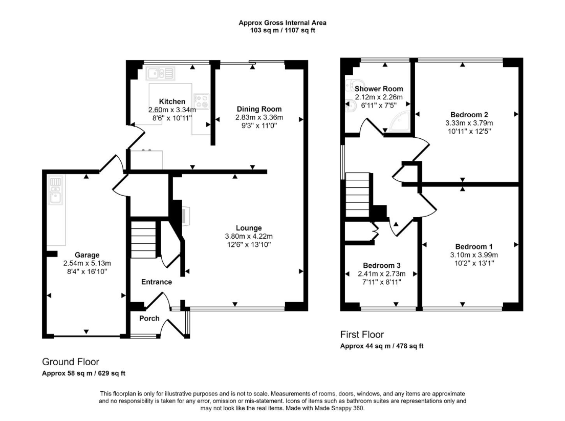 3 bedroom semi-detached house for sale - floorplan