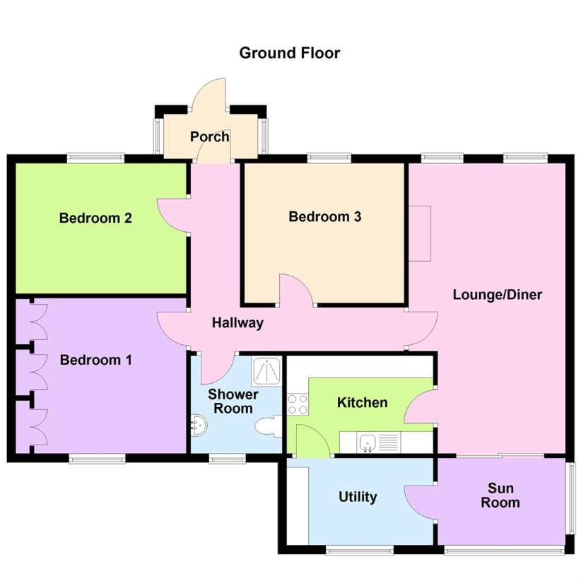 3 bedroom bungalow for sale - floorplan