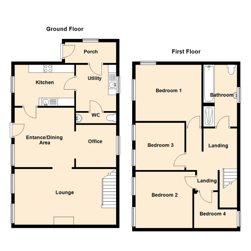 4 bedroom detached house for sale - floorplan