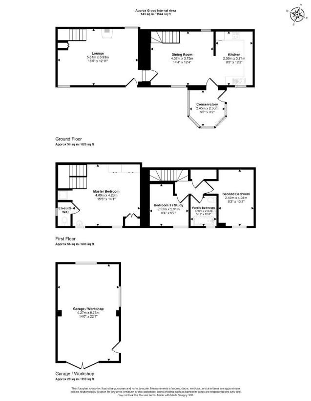 3 bedroom detached house for sale - floorplan