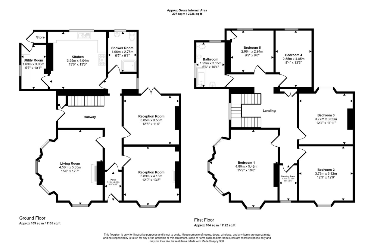 5 bedroom end of terrace house for sale - floorplan