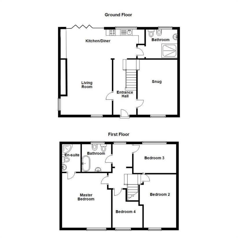 4 bedroom end of terrace house for sale - floorplan