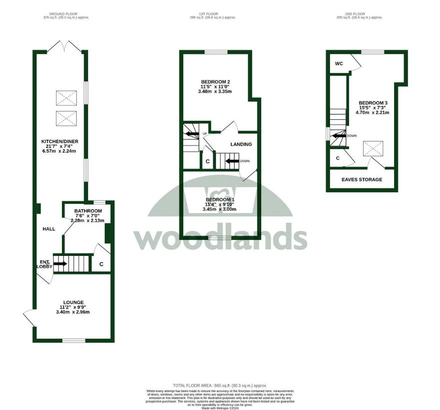 3 bedroom semi-detached house for sale - floorplan