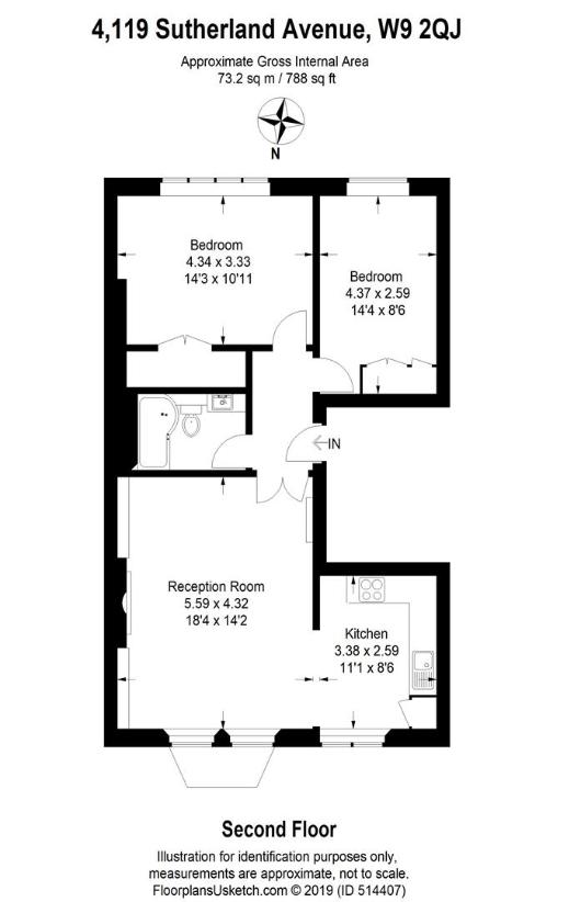 2 bedroom flat for sale - floorplan