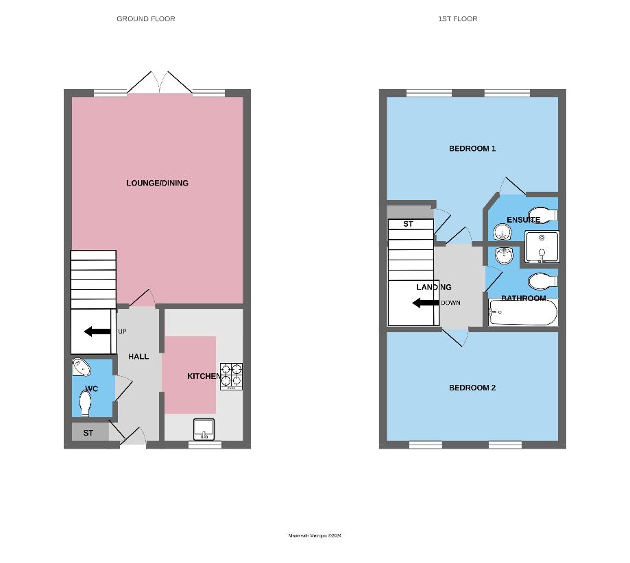 2 bedroom property for sale - floorplan