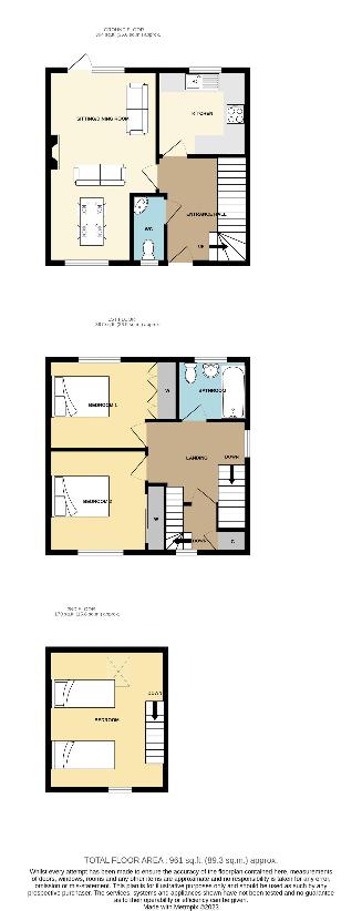 3 bedroom end of terrace house for sale - floorplan