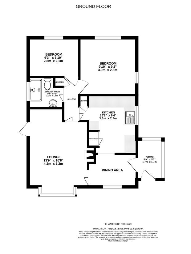 2 bedroom property for sale - floorplan