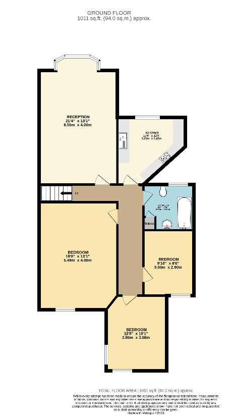 Studio flat for sale - floorplan