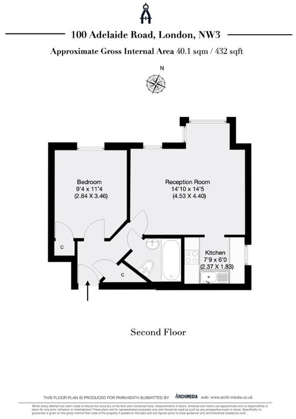 1 bedroom flat for sale - floorplan