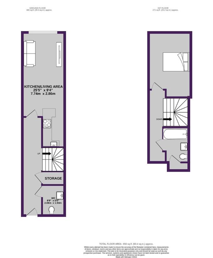 1 bedroom flat for sale - floorplan