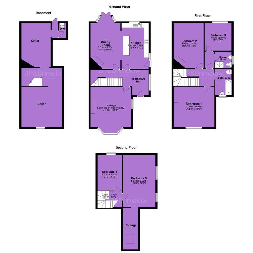 5 bedroom semi-detached house for sale - floorplan