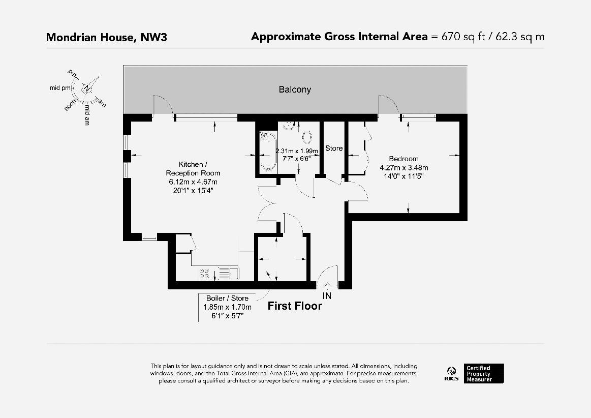 1 bedroom detached house for sale - floorplan