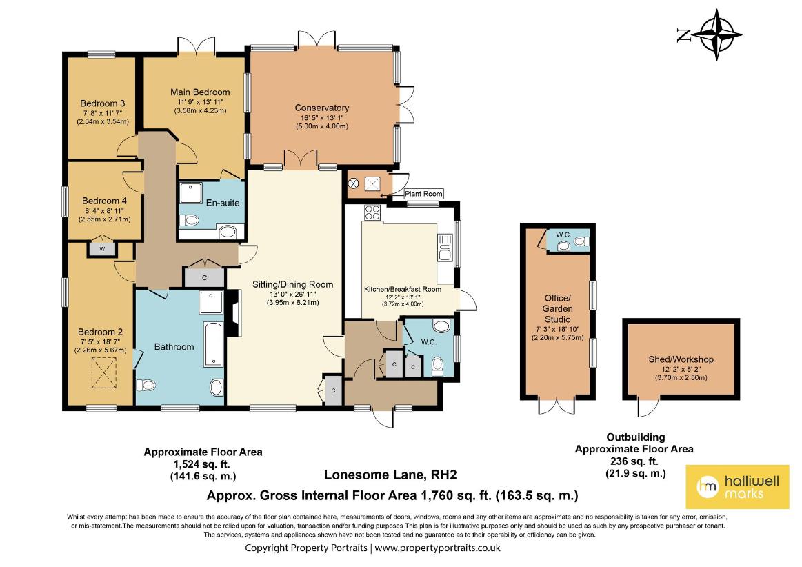 4 bedroom bungalow for sale - floorplan