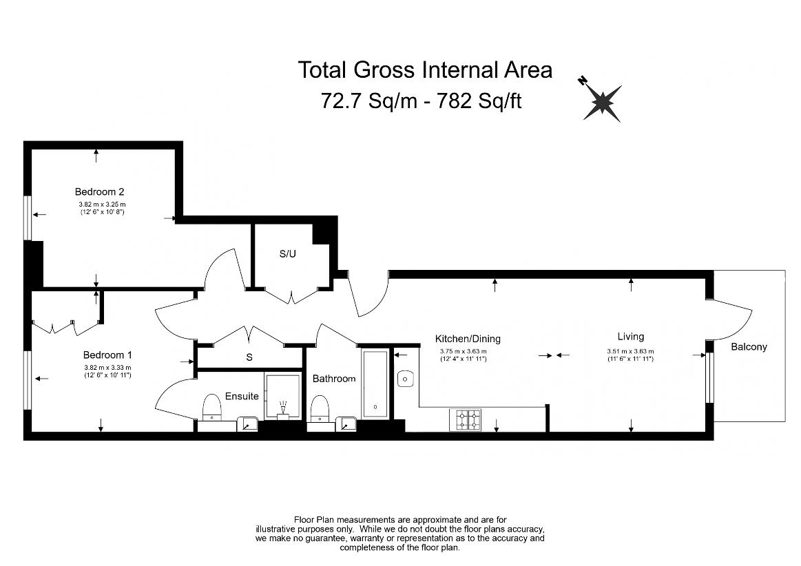 2 bedroom flat for sale - floorplan