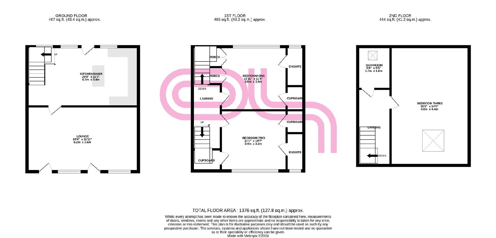 3 bedroom property for sale - floorplan