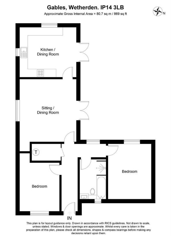 2 bedroom bungalow for sale - floorplan