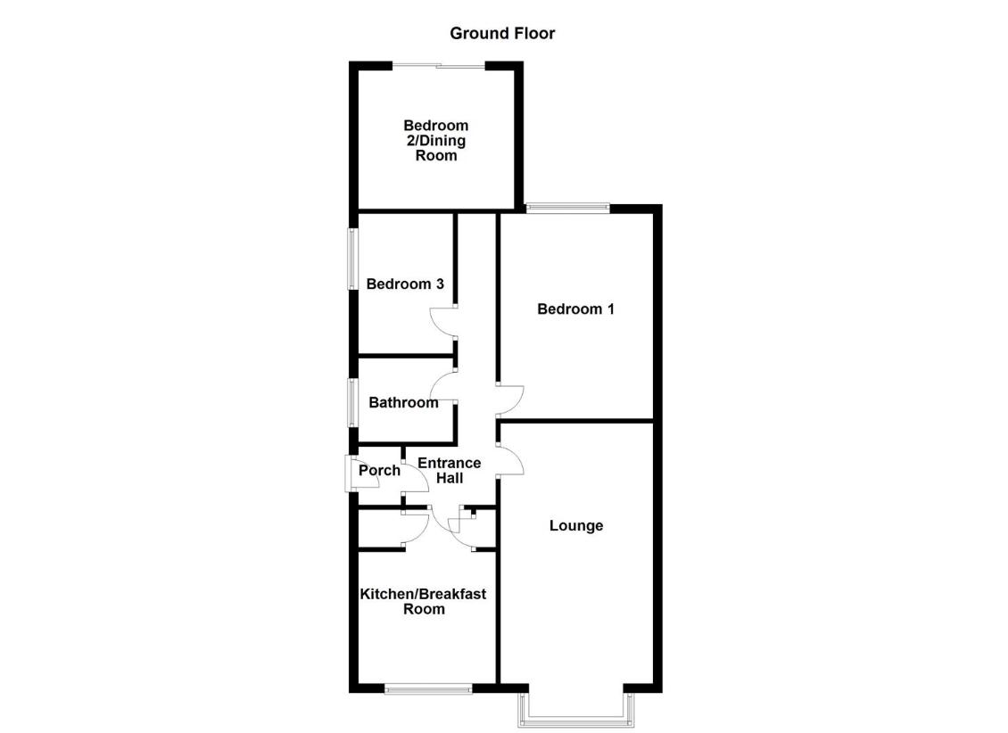 2 bedroom bungalow for sale - floorplan