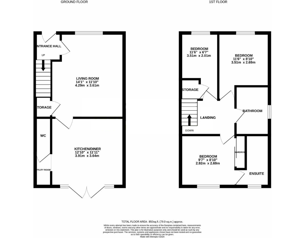 3 bedroom property for sale - floorplan