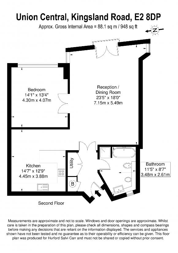 1 bedroom flat for sale - floorplan