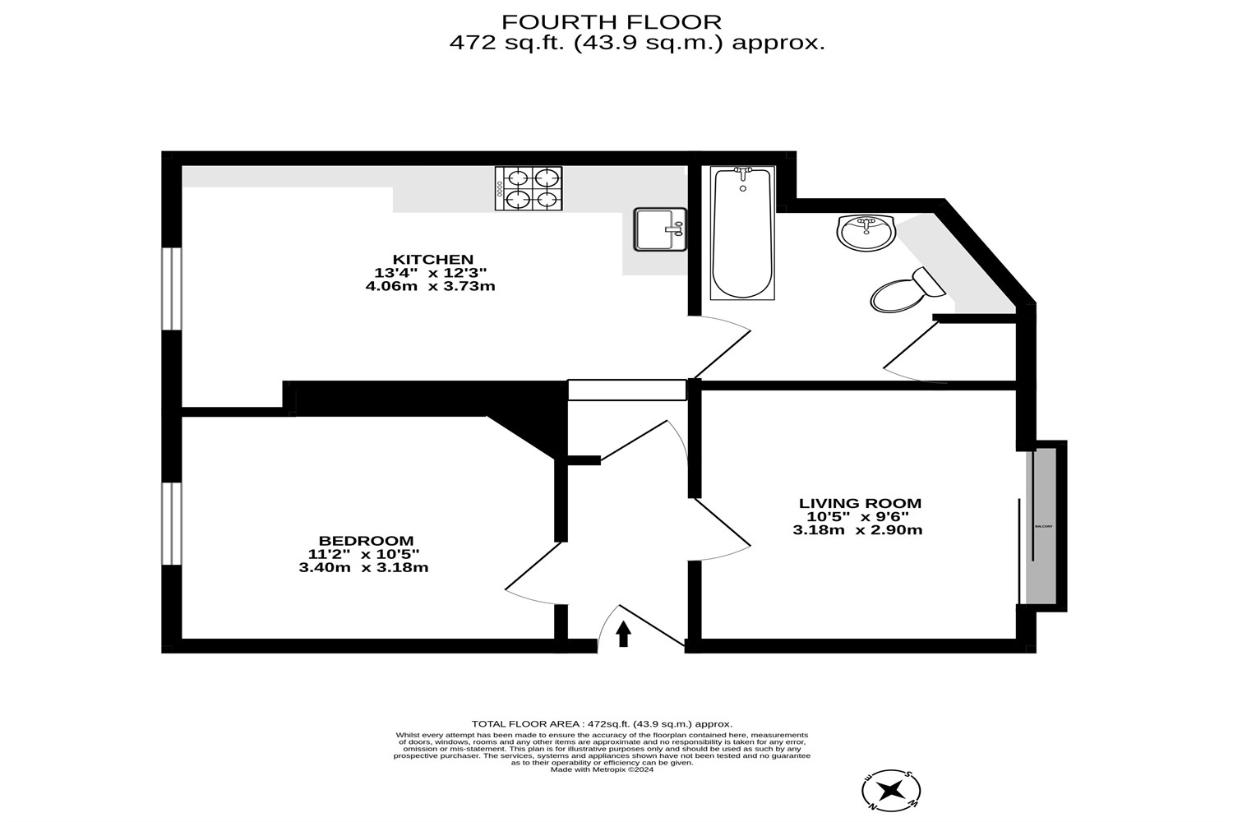 1 bedroom flat for sale - floorplan