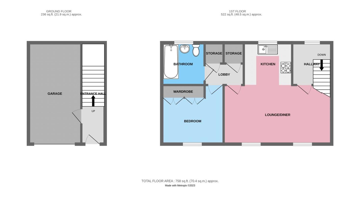 1 bedroom flat for sale - floorplan