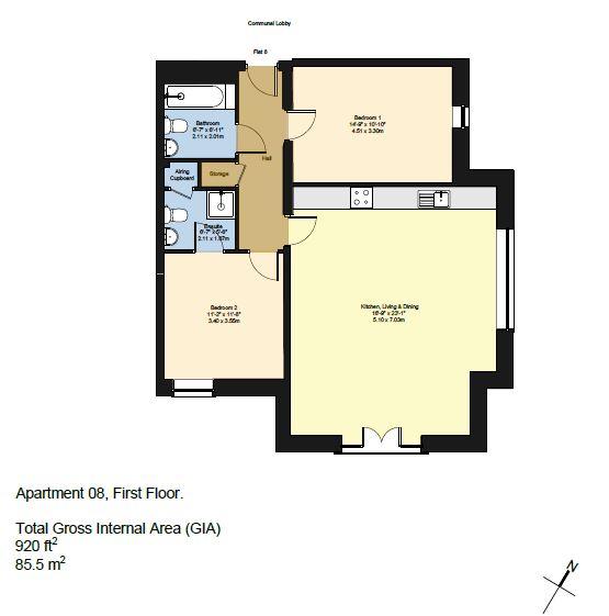 2 bedroom flat for sale - floorplan