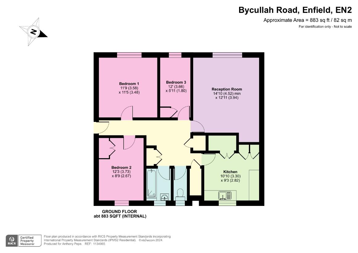 3 bedroom flat for sale - floorplan