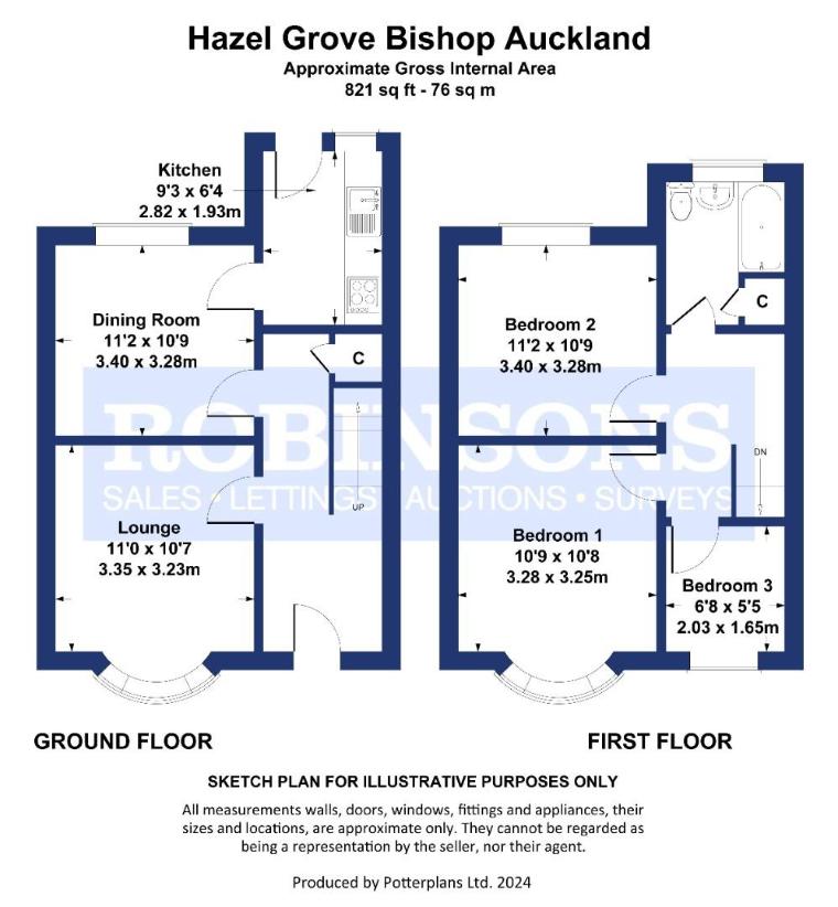 3 bedroom terraced house for sale - floorplan