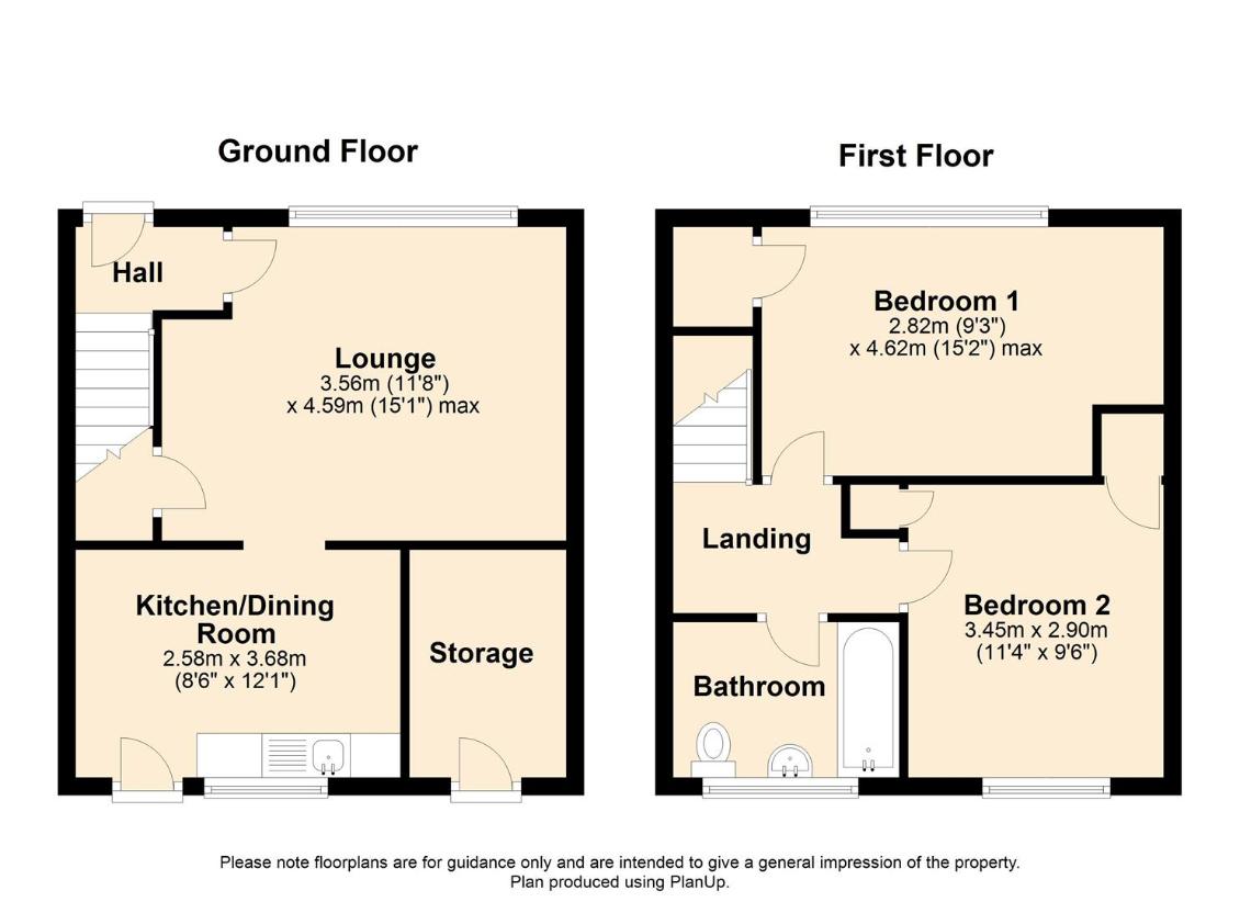 2 bedroom terraced house for sale - floorplan