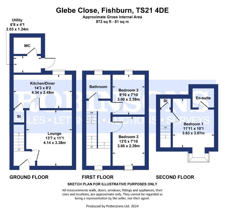 3 bedroom town house for sale - floorplan