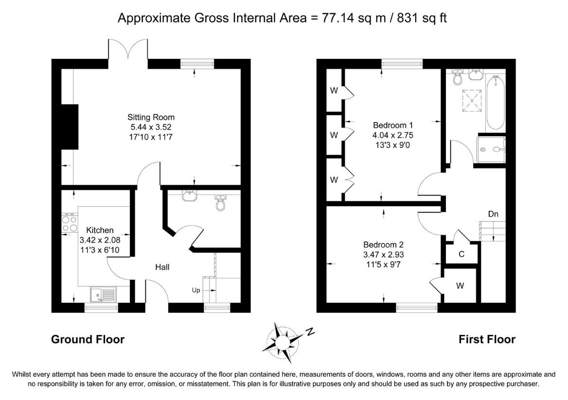 2 bedroom property for sale - floorplan