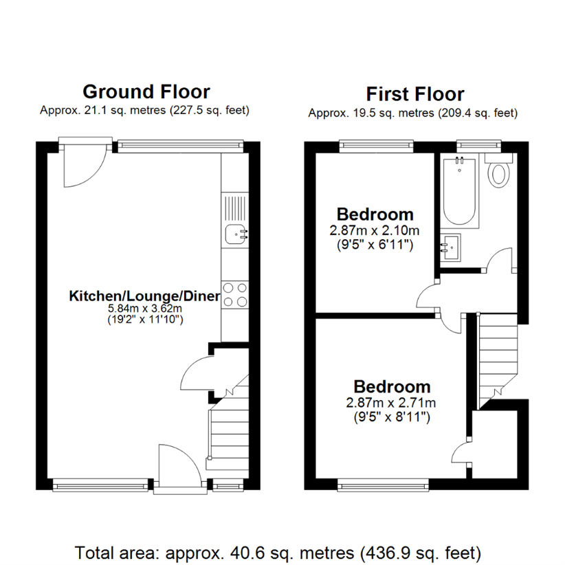 2 bedroom property for sale - floorplan