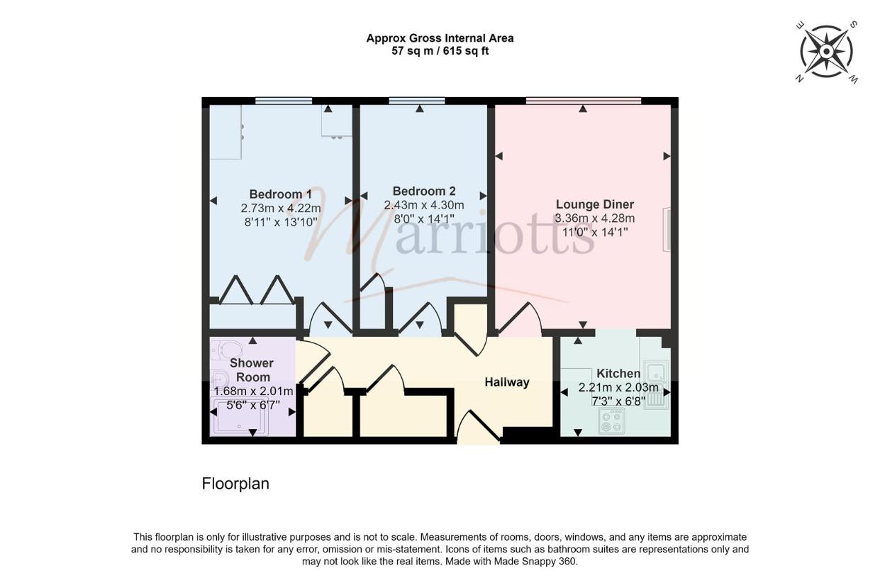 2 bedroom flat for sale - floorplan