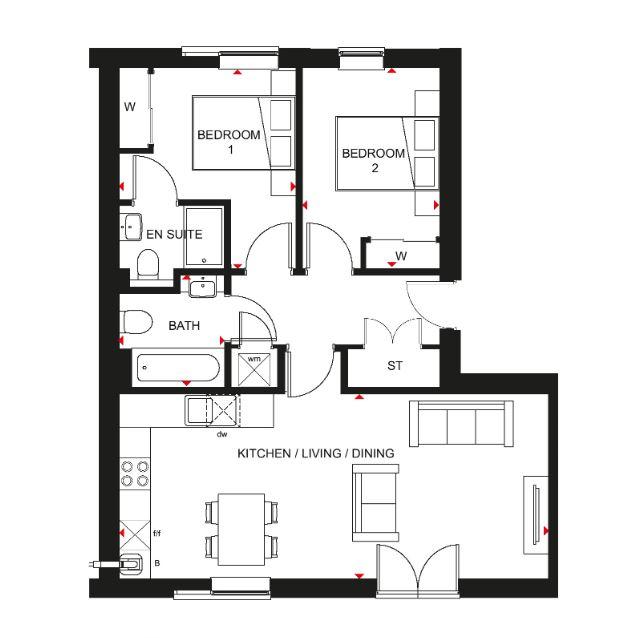 2 bedroom flat for sale - floorplan