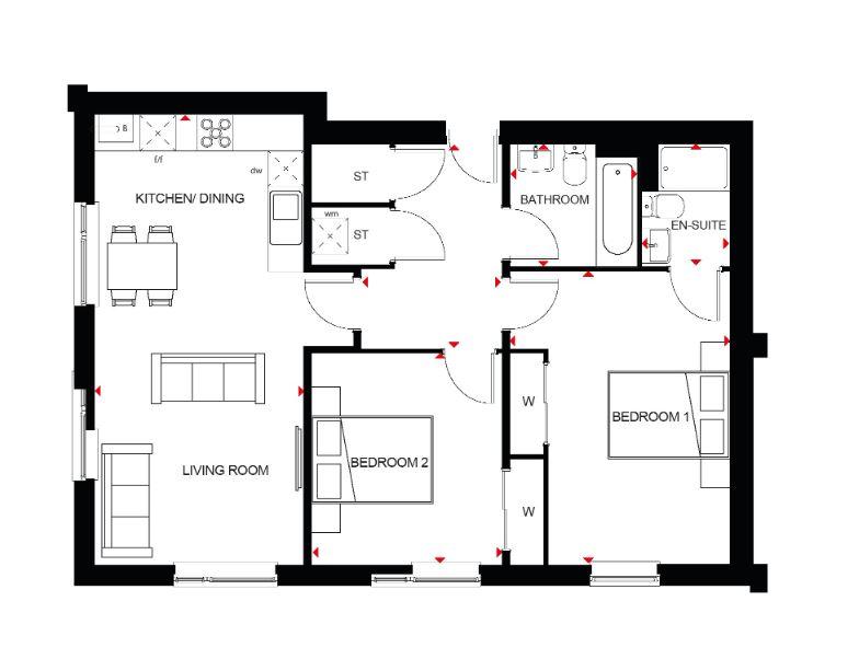 2 bedroom flat for sale - floorplan