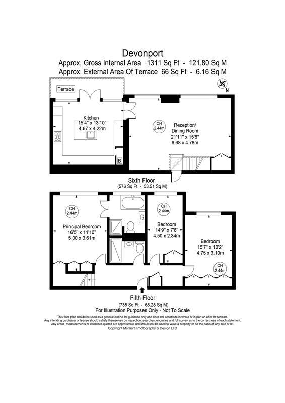 3 bedroom flat for sale - floorplan