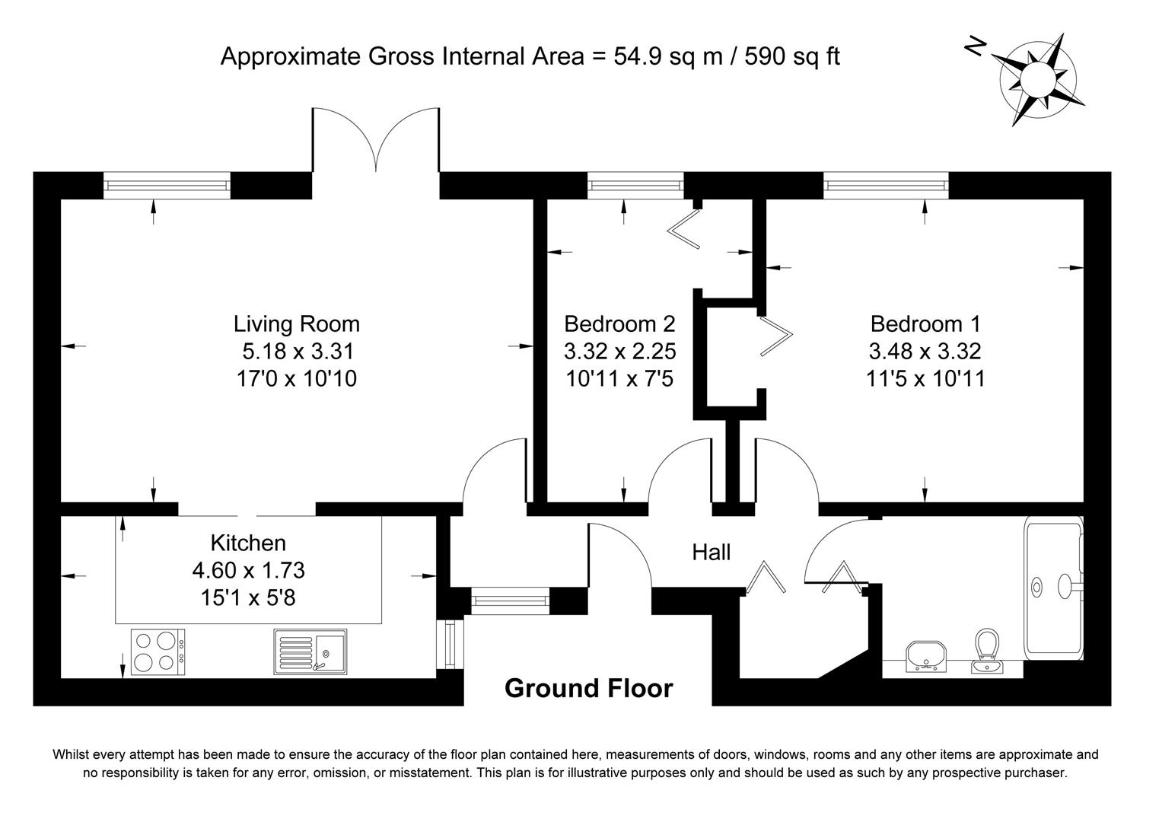 2 bedroom property for sale - floorplan