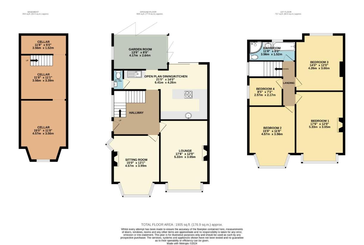 4 bedroom semi-detached house for sale - floorplan