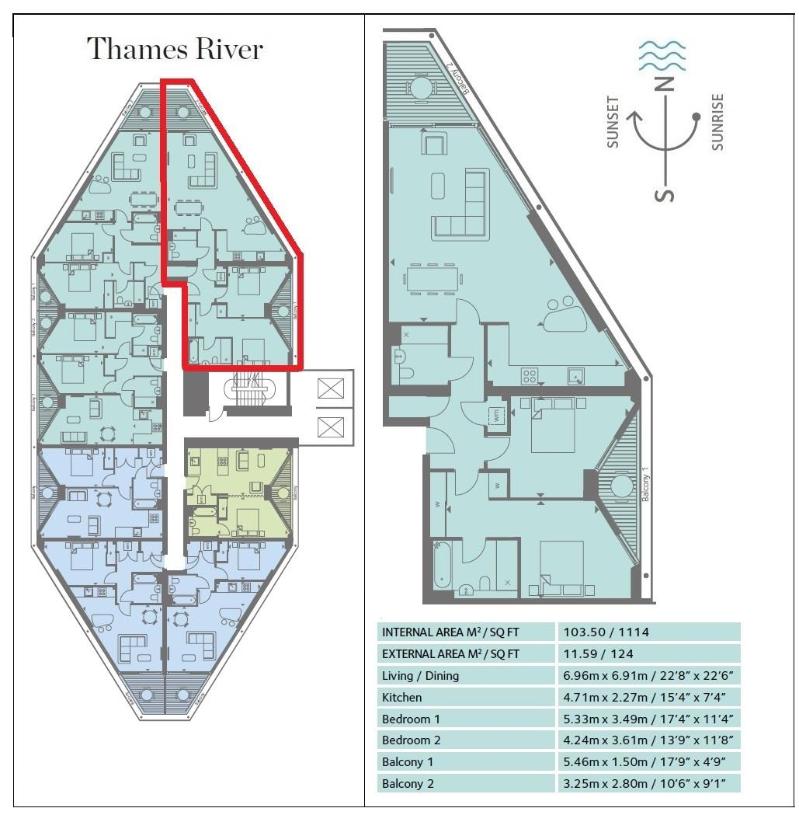 2 bedroom flat for sale - floorplan