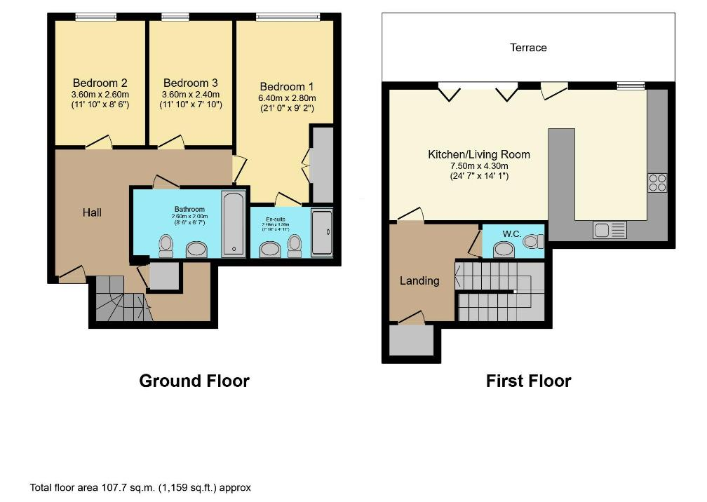 3 bedroom penthouse apartment for sale - floorplan