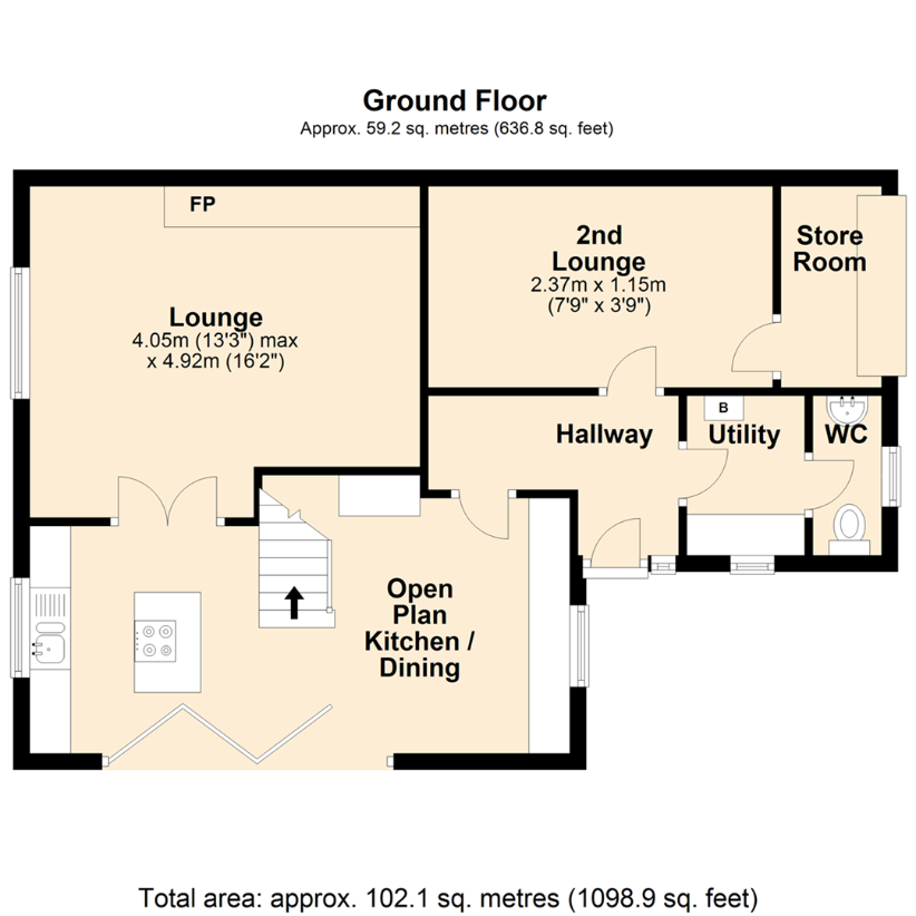 4 bedroom semi-detached house for sale - floorplan