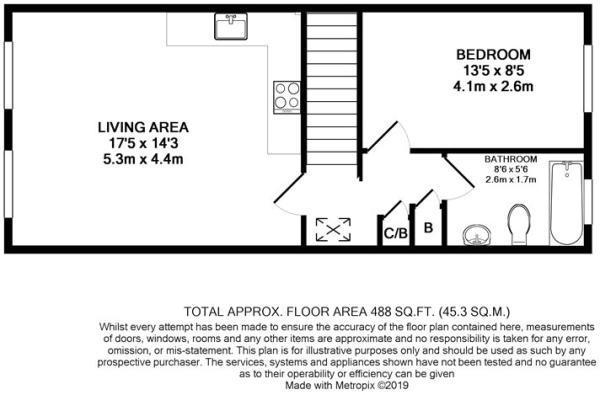 1 bedroom flat for sale - floorplan